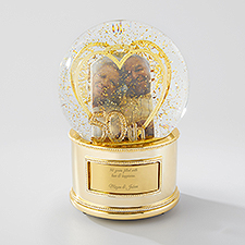 Engraved 50th Anniversary Musical Snow Globe    - 49935