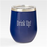 Engraved Corkcicle Navy 12oz Stemless Wine Tumbler  - 50006