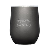 Engraved Corkcicle 12oz Stemless Wine Tumbler in Ceramic Slate       - 50213