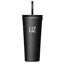 Engraved Corkcicle Monogram 24oz Cold Cup with Straw in Ceramic Slate   - 50227