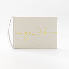 Ivory & Gold "Guests" Signature Book   - 50337