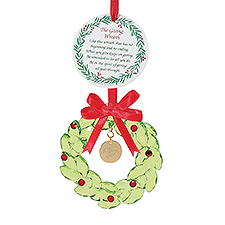 Engraved Giving Wreath Ornament   - 50341