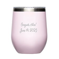 Engraved Corkcicle 12oz Stemless Wine Tumbler in Powder Pink    - 50584