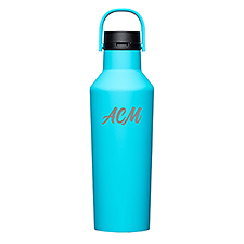 Engraved Corkcicle Monogram 32oz Sport Bottle in Capri Blue     - 50645