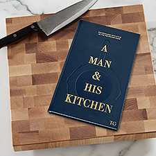 A Man & His Kitchen Personalized Leather Hardcover Book  - 50701D