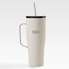 Engraved Corkcicle Monogram 30oz Cold Cup with Handle in Latte Cream - 50757