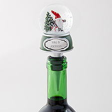 Engraved Mini Gnome Snow Globe Wine Bottle Stopper  - 51001