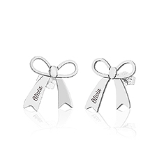 Personalized Name Bow Earrings - 51050D