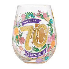 Happy 70th Birthday Stemless Wine Glass   - 51147