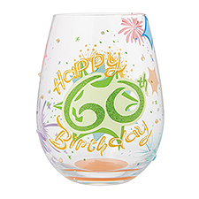 Happy 60th Birthday Stemless Wine Glass   - 51149