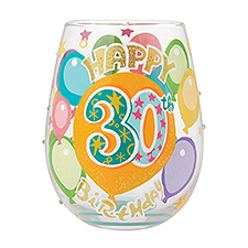 Happy 30th Birthday Stemless Wine Glass    - 51150