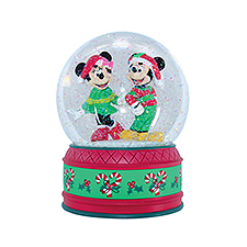 Mickey & Minnie Holiday Snow Globe - 51185