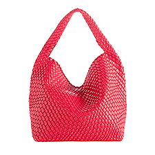 Woven Leather Hobo Bag in Red - 51216