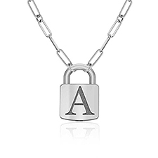 Personalized Initial Padlock Necklace - 51225D