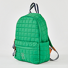 Embroidered Shiraleah Quilted Backpack in Green    - 51229