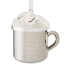 Engraved Hot Cocoa Mug Ornament   - 51312