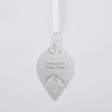 Engraved Silver Evergreen Drop Ornament - 51324