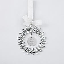 Engraved Jeweled Wreath Ornament  - 51330