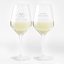 Engraved Skull & Crossbones Atelier Wine Glass - 51609