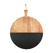 Round Black Wood Serving Board   - 52214