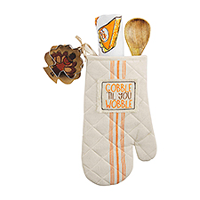 Gobble 'Til You Wobble Oven Mitt and Towel Set   - 52224