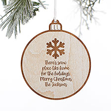 Kittenish Engraved Wood Holiday Icon Ornament   - 52244