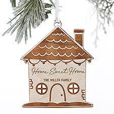 Kittenish Engraved Wood Holiday Home Ornament - 52252