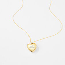 Kittenish Engraved Gold Over Sterling Silver Heart Locket  - 52303