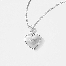 Kittenish Engraved Silver-Plated Infinity Bail Heart Locket  - 52312