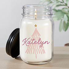 Personalized Pink Tree Mason Jar Candle for Kittenish by Jessie James Decker    - 52365