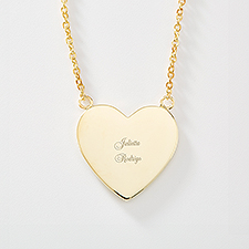 Kittenish Engraved 14K Gold over Sterling Silver Heart Necklace   - 52560