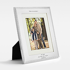 Kittenish Engraved Silver Beaded 8x10 Picture Frame  - 52688