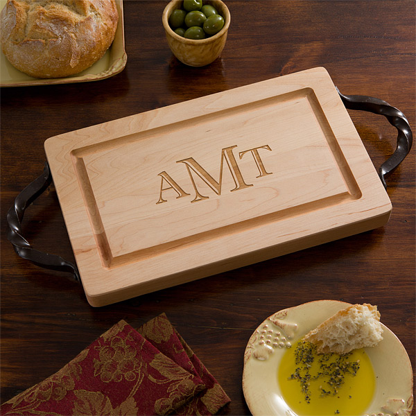 Personalized Cutting Boards - 13&quot; Maple with Monogram - 13071D