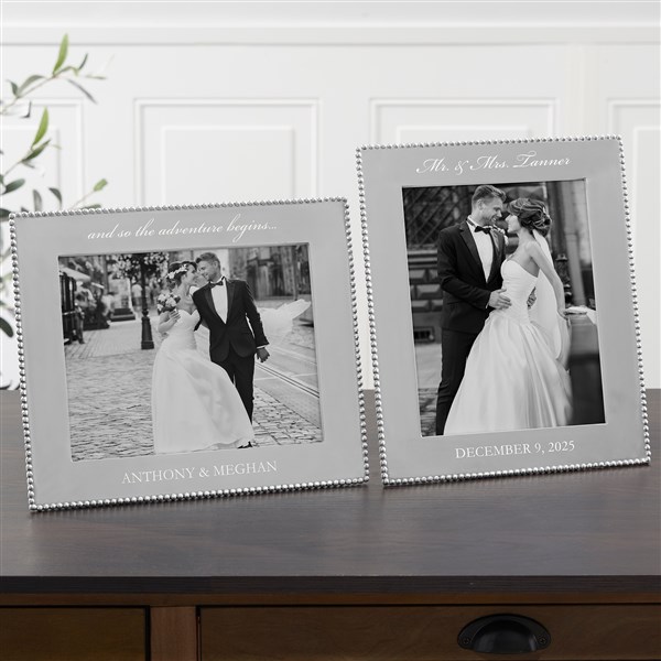 Personalized Wedding Picture Frames - Mariposa String of Pearls - 13944