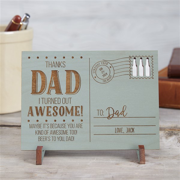 Personalized Father's Day Wood Postcard - Sending Love To Dad - 17654