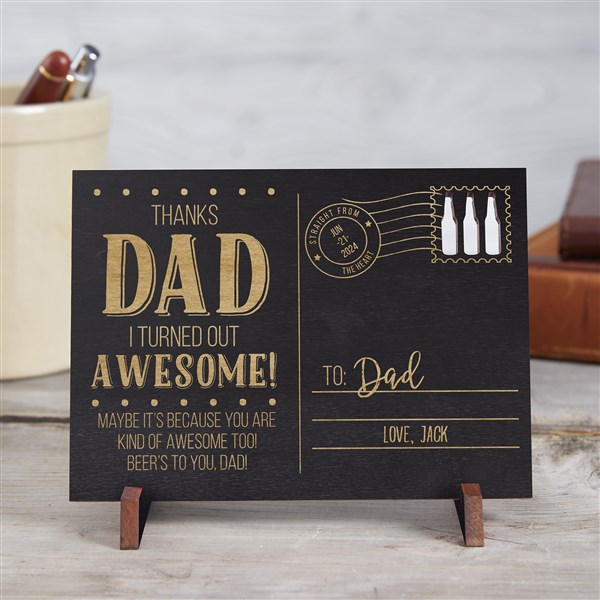 Personalized Father's Day Wood Postcard - Sending Love To Dad - 17654