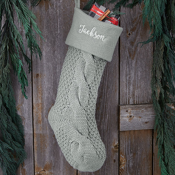 Cozy Cable Knit Personalized Christmas Stocking - 21010