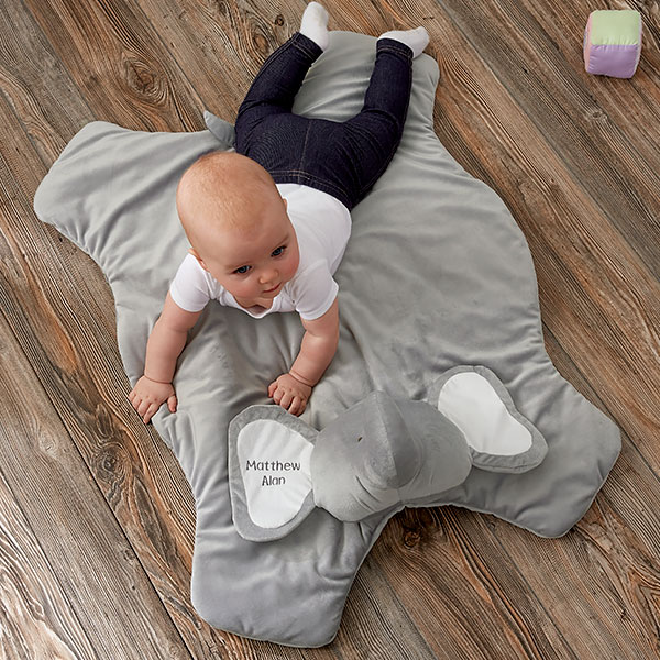 Personalized Baby Play Mat - Jumbo Plush Elephant - 21045