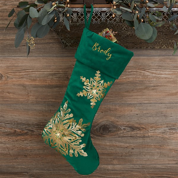 Personalized Red & Gold Christmas Stockings - 21635