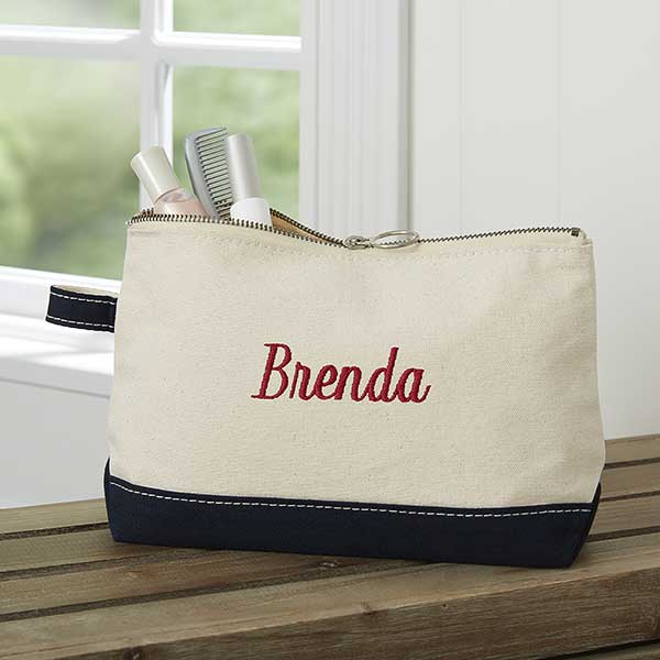 Custom Embroidered Canvas Makeup Bags - 23412