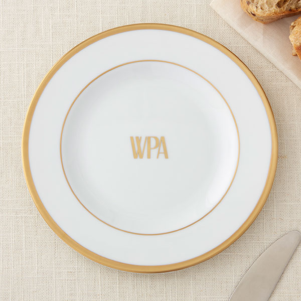 Pickard Signature Gold Monogrammed Butter Plate - 23701D