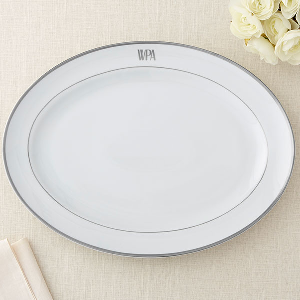 Pickard Signature Platinum Monogrammed Platter - 23717D