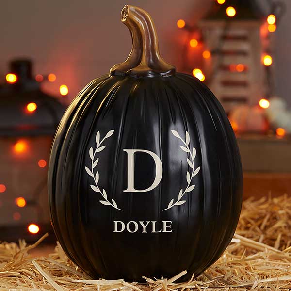 Laurel Initial Personalized Monogram Pumpkins - 27461