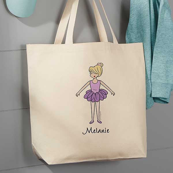 Ballerina Personalized Canvas Tote Bags - 27836