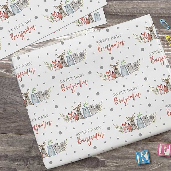 Sweet Baby Woodland Personalized Wrapping Paper - 28772