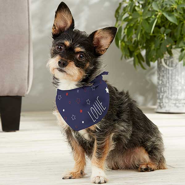 Stars & Stripes Personalized Patriotic Dog Bandanas - 29309