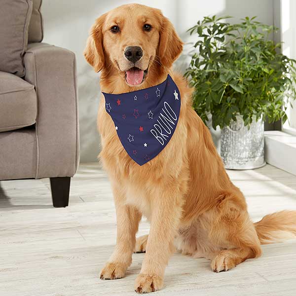 Stars & Stripes Personalized Patriotic Dog Bandanas - 29309