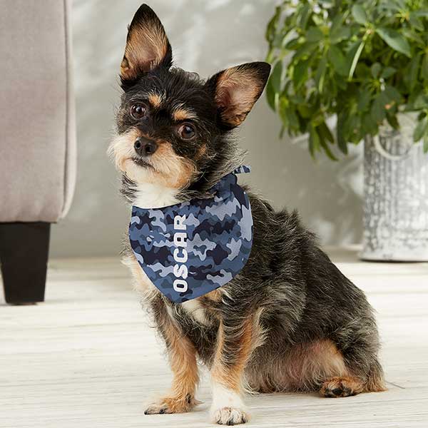 Blue Camo Personalized Dog Bandanas - 29311