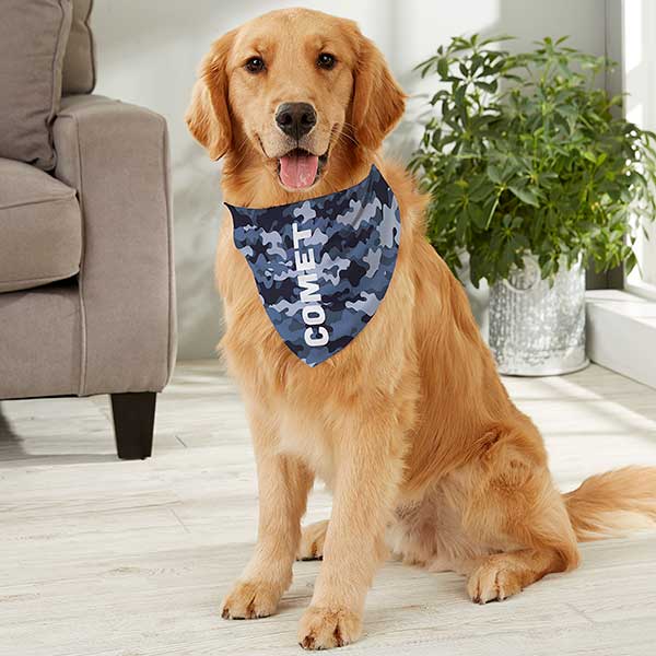 Blue Camo Personalized Dog Bandanas - 29311