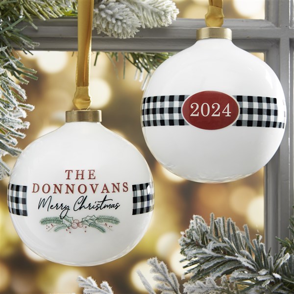 Festive Foliage Family Personalized Ball Ornament - 29920